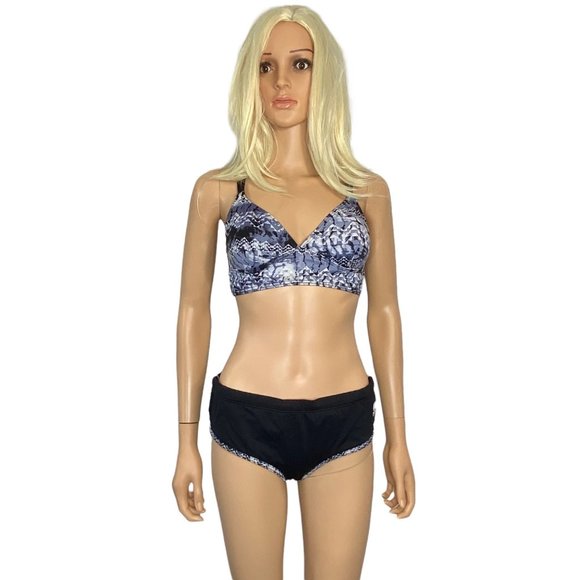 TYR Sporty Athletic Bikini Set Bralette Top M Bottom L Black - Picture 2 of 16